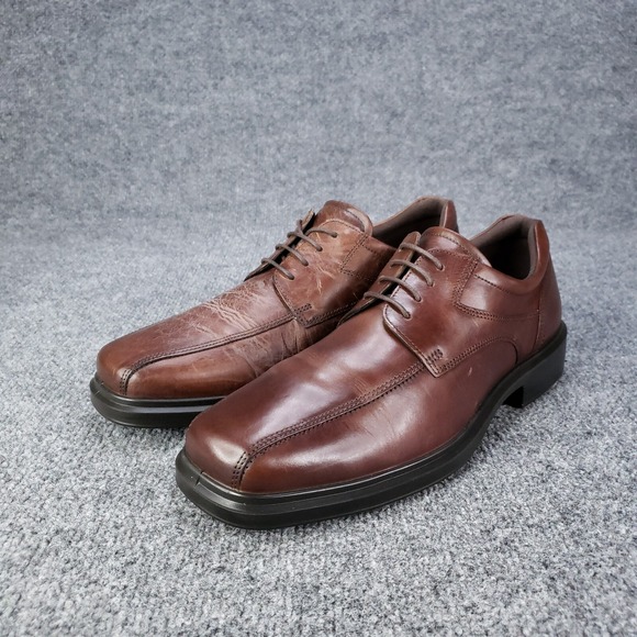 Ecco Helsinki 2 Shoes Mens Sz 9 Brown Leather Oxford Dress Bike Toe Derby *READ* - Picture 14 of 16
